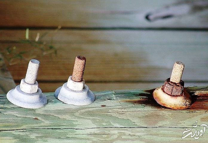 پیچ و مهره زنگ زده شده پیچ و مهره